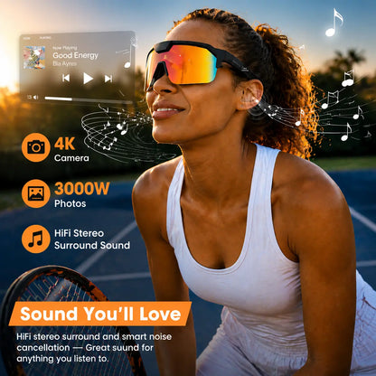 Horizon Smart Glasses – 1200P POV Camera, AI Translator & Audio