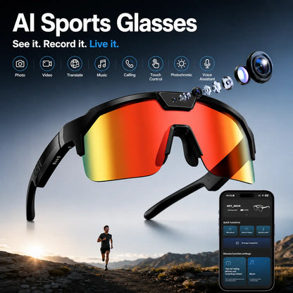 Horizon Smart Glasses – 1200P POV Camera, AI Translator & Audio