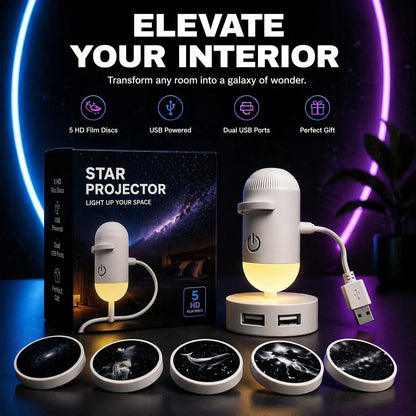 GalaxyGlow – 2-in-1 USB Starry Sky Projector & Night Light