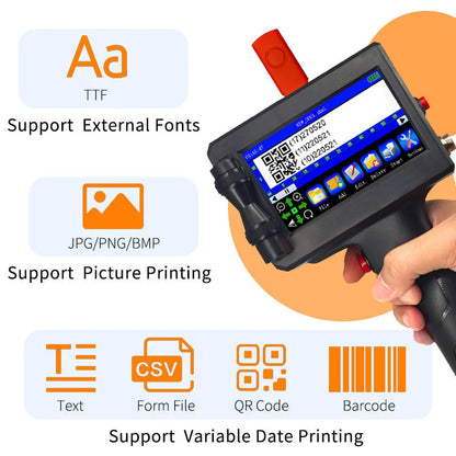 Haike K612 Portable Handheld Inkjet Printer – 600 DPI Multi-Language Industrial Coding Machine