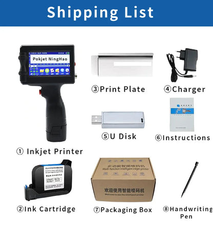 Haike K612 Portable Handheld Inkjet Printer – 600 DPI Multi-Language Industrial Coding Machine