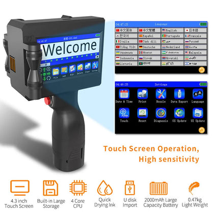 Haike K612 Portable Handheld Inkjet Printer – 600 DPI Multi-Language Industrial Coding Machine