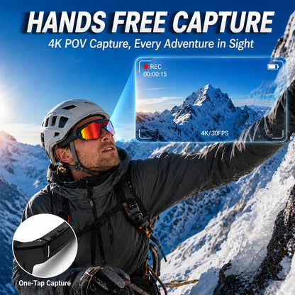 Horizon Smart Glasses – 1200P POV Camera, AI Translator & Audio
